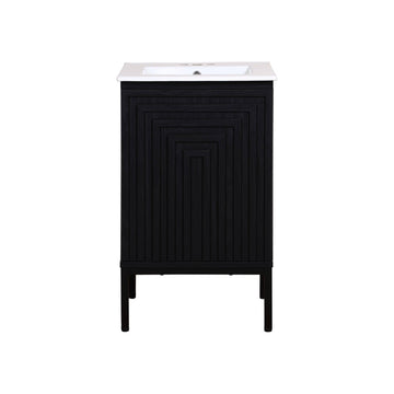Rowan Geometric Modern Transitional 2-Shelf Bath Vanity Cabinet Only (Sink Basin Not Included) - JONATHAN Y